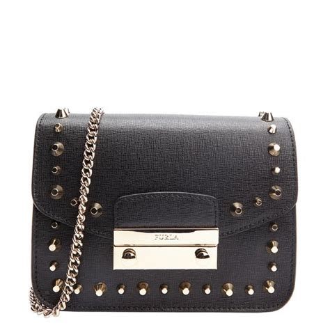 black studded handbag|furla small studded black handbags.